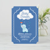 Invitation Baby Elephant Shower (Debout devant)