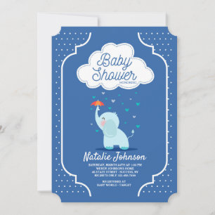 Invitation Baby Elephant Shower