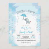 Invitation Baby Elephant Shower (Devant / Derrière)