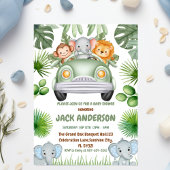 Invitation Baby Elephant verdure baby shower tropical