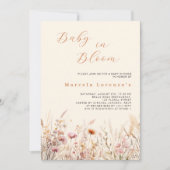 Invitation Baby en fleur fleur sauvage crème beige douche (Devant)