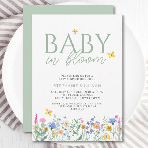 Invitation Baby en fleurs Baby Shower Fleur des champs