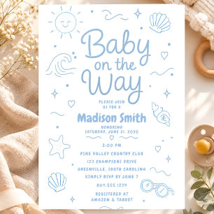 Invitation Baby en route Fête de bébé sur la plage Été Thème