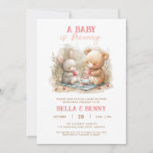 Invitation Baby est en train de brasser Tea Party Baby shower (Devant)