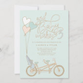 Invitation Baby Fabrique trois tandem vélo avec douche bébé s (Devant)