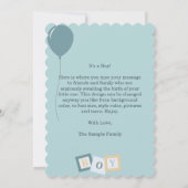 Invitation Baby Faire-part, Il est là (Dos)