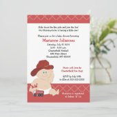 Invitation Baby Fire Fighter mignon Baby shower pompier (Debout devant)