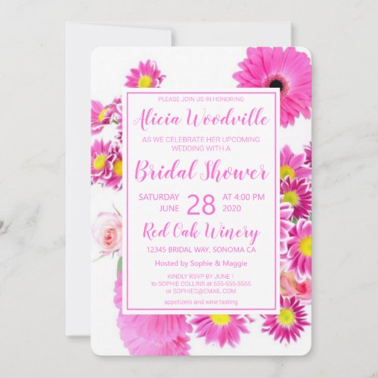 Invitation Baby-Fleur Mariage Printanier (Devant)