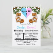 Invitation Baby Fox avec mère jouer - Genre Reveal Invit (Debout devant)