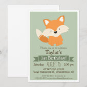 Invitation Baby Fox, fête d'anniversaire de l'animal des bois (Devant / Derrière)