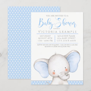Invitation Baby Garçon Éléphant Baby Shower