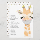 Invitation Baby Giraffe avec Baby shower Masque par la poste (Devant / Derrière)