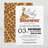 Invitation Baby Giraffe, Baby shower (Devant / Derrière)