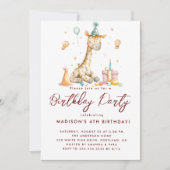 Invitation Baby Giraffe et Ballons Anniversaire de enfant Par (Devant)
