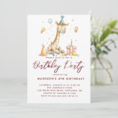 Invitation Baby Giraffe et Ballons Anniversaire de enfant Par (Debout devant)