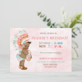 Invitation Baby Girl African American Tribal Headdress Blush (Debout devant)