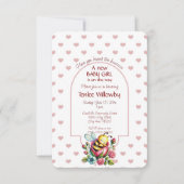 Invitation Baby Girl Bee Sleeping In a Rose (Devant)