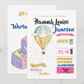 Invitation Baby Girl Bienvenue dans le monde (Devant / Derrière)