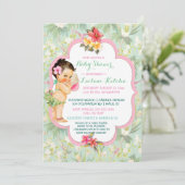Invitation Baby Girl Bikini Tropical Luau Hawaiian Shell (Debout devant)