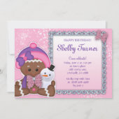 Invitation Baby Girl Birthday Party Christmas Gingerbread (Dos)