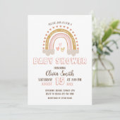 Invitation Baby Girl Boho Baby shower arc-en-ciel (Debout devant)