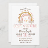 Invitation Baby Girl Boho Baby shower arc-en-ciel (Devant / Derrière)