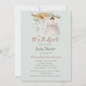 Invitation Baby Girl Boho Verdure rustique (Devant)