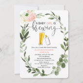 Invitation Baby Girl brasse verdure couples baby shower (Devant)