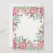 Invitation Baby Girl Douche Élégante Rose Floral Deer Antlers (Dos)