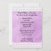 Invitation Baby Girl Douche Empreintes (Dos)