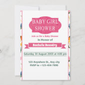 Invitation Baby Girl Douche Petit fleur sauvage Aquarelle (Devant)