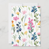 Invitation Baby Girl Douche Petit fleur sauvage Aquarelle (Dos)