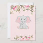 Invitation Baby Girl Elephant, Baby shower Floral (Dos)