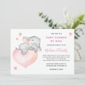 Invitation Baby Girl Elephant Baby shower Par Mail (Debout devant)