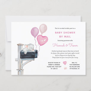 Invitation Baby Girl Elephant sur boîte aux lettres Douche pa