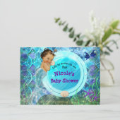 Invitation Baby Girl Enchanted Mermaid Baby shower Party (Debout devant)