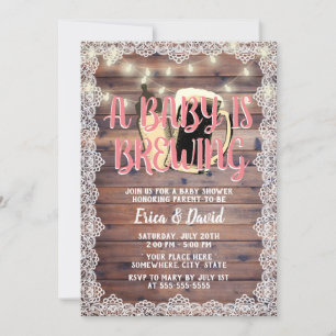 Invitation Baby Girl est en train de brasser Baby shower en b