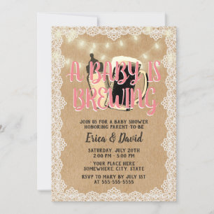 Invitation Baby Girl est en train de brasser le Baby shower d