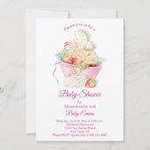 Invitation Baby Girl Fairy in Pink Teacup Baby shower | (Devant)