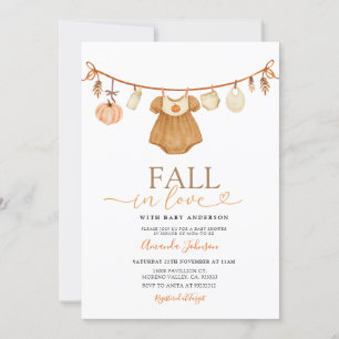 Invitation Baby Girl Fall in Love Citrouille Vêtements Invita