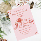 Invitation Baby Girl  Hand Drawn Baby Shower Brunch