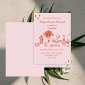 Invitation Baby Girl  Hand Drawn Baby Shower Brunch