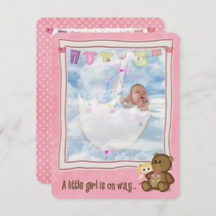 Invitation Baby Girl in Umbrella Douche
