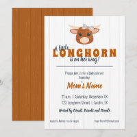 Baby Girl Longhorn brûlé Baby shower orange
