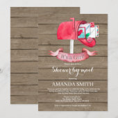 Invitation Baby Girl Longue distance Douche par Mail Invitati (Devant / Derrière)