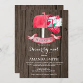 Invitation Baby Girl Longue distance Douche par Mail Invitati (Devant / Derrière)