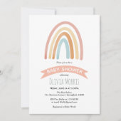 Invitation Baby Girl mignonne Boho rose Baby shower arc-en-ci (Devant)