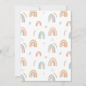 Invitation Baby Girl mignonne Boho rose Baby shower arc-en-ci (Dos)