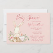 Invitation Baby Girl Pink Script mignonne Élégant bébé (Devant)