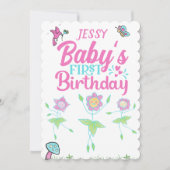 Invitation Baby Girl Premier anniversaire  (Devant)